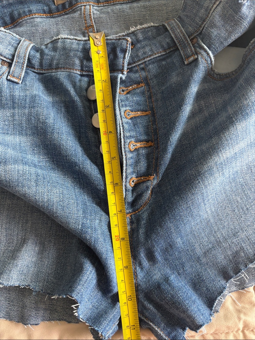 Joe’s JeansButton Fly Distressed Denim Shorts - Medium Blue - Picture 6 of 6